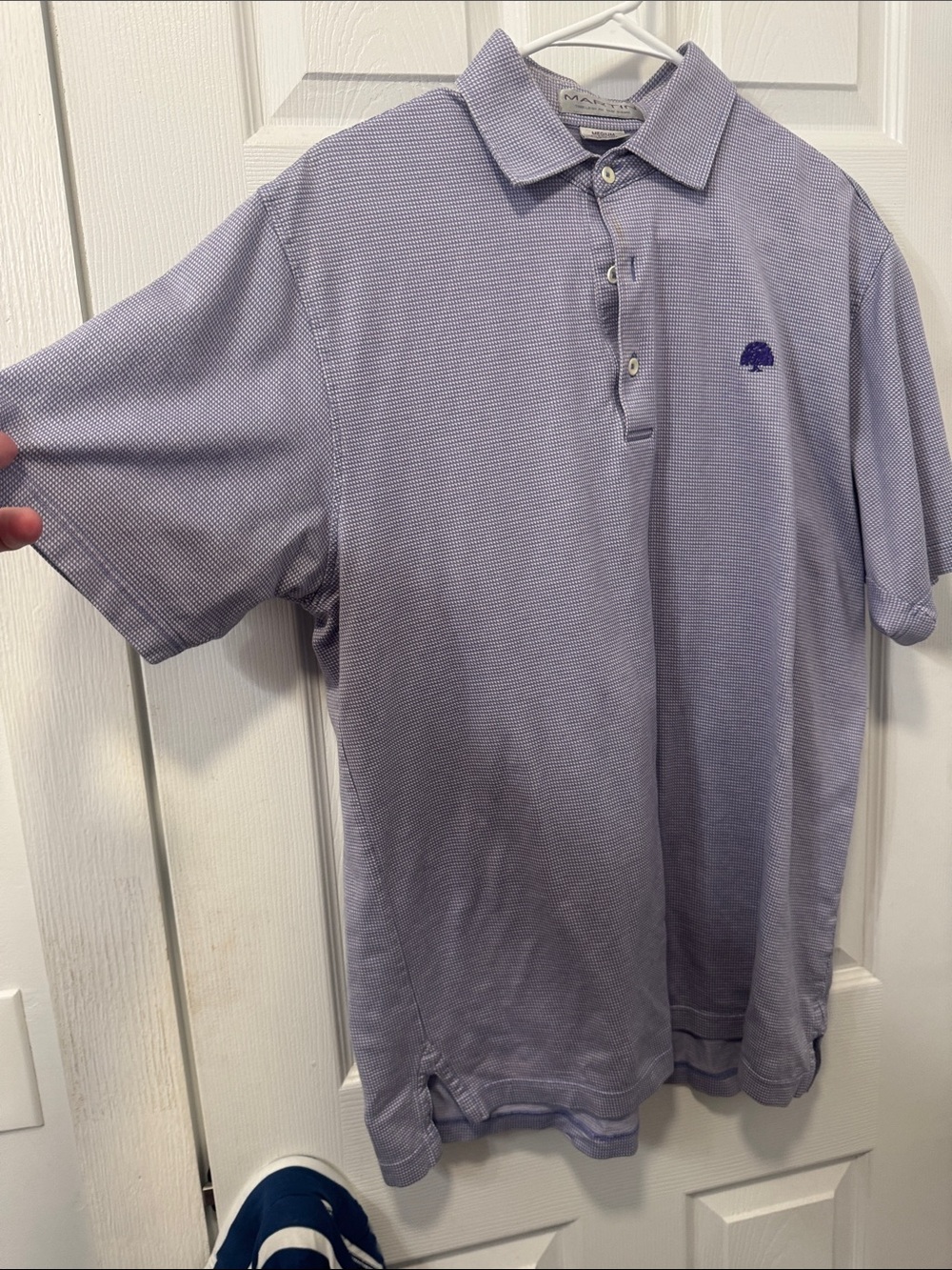 Men's Lavender Polo with Small Embroidered Tree - Classic Casual